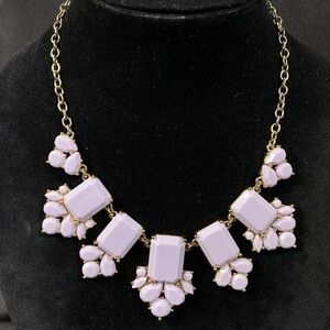 Kate Spade Daylight Jewels Bib Necklace Statement Lavender Goldtone 17-3/8" +